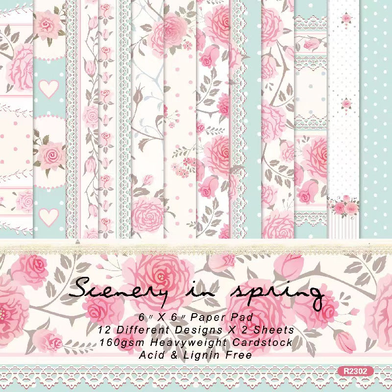 6 inches Paper pads scrapbooking diy background papers 24 sheets