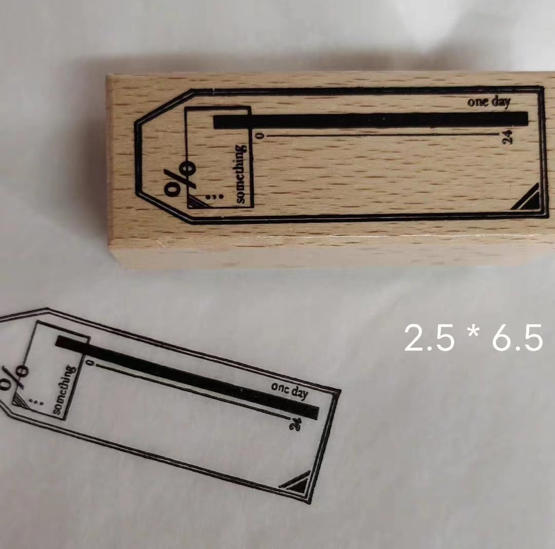 Border horizontal lines wooden seal