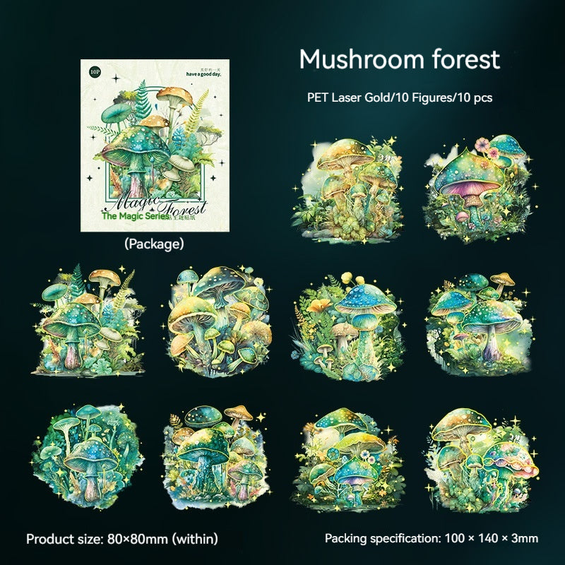 Journal PET stickers (mushroom theme)