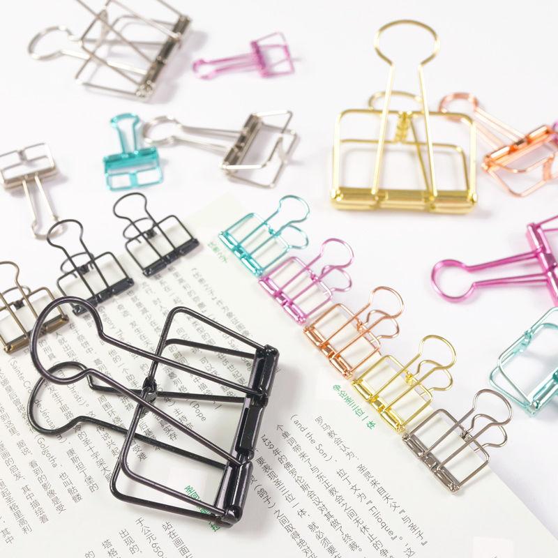 Stationery Fixed Long Tail Clip Metal Dovetail Fishtail Clamp Student File Book Clip Multi-Functional Hollow Clip