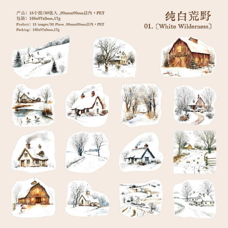 Journal PET sticker packs (Winter landscape)