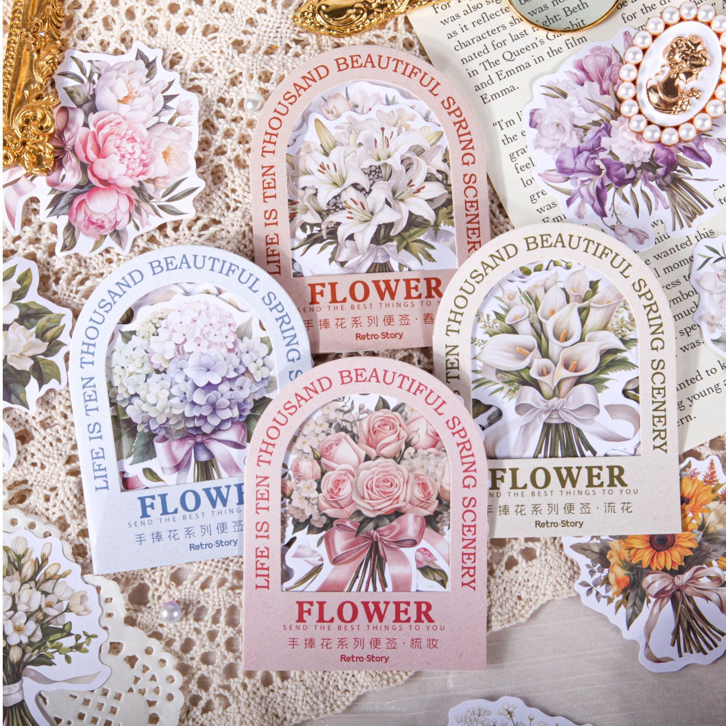 Journal paper packs (Holding flowers）