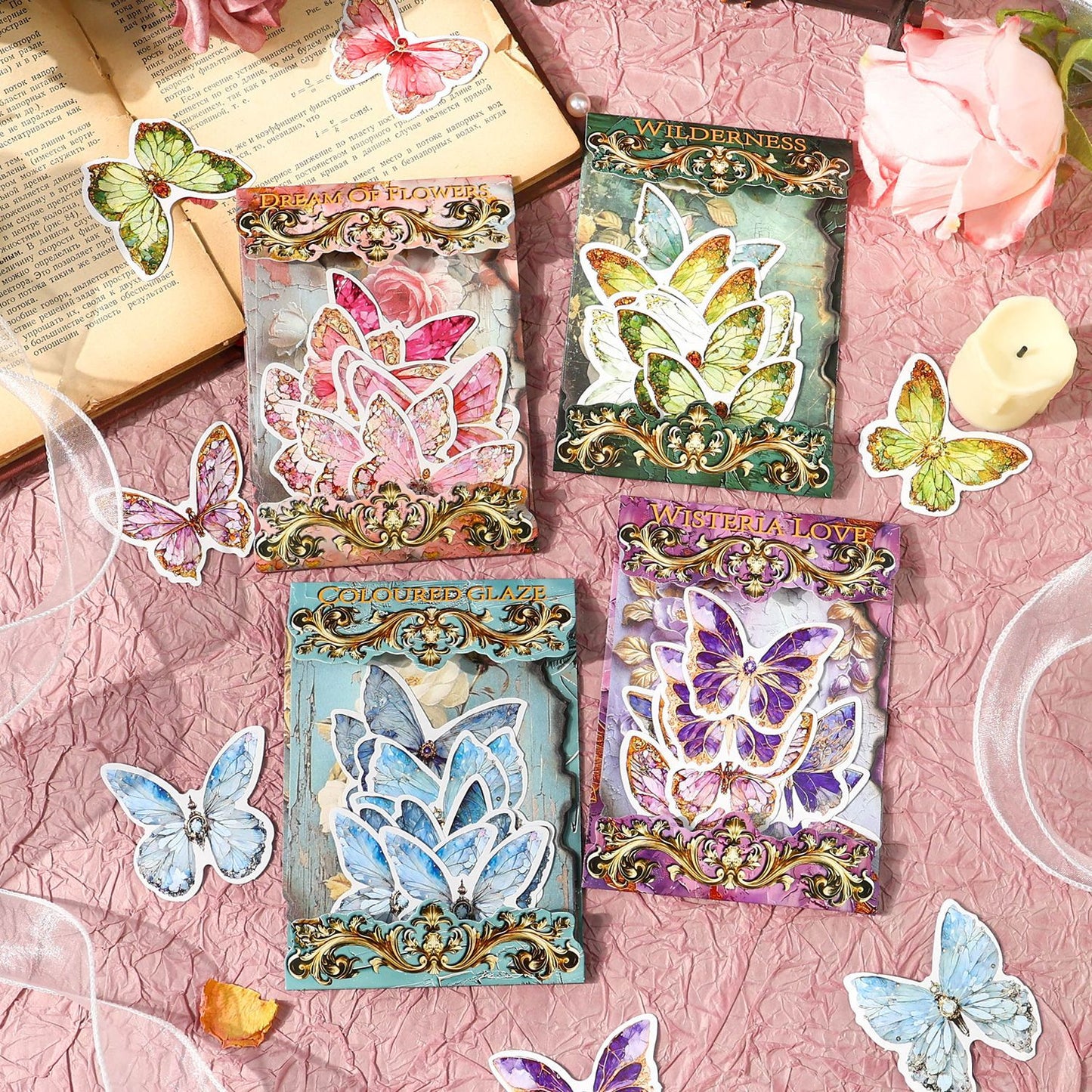 Journal paper packs (flower and butterfly)