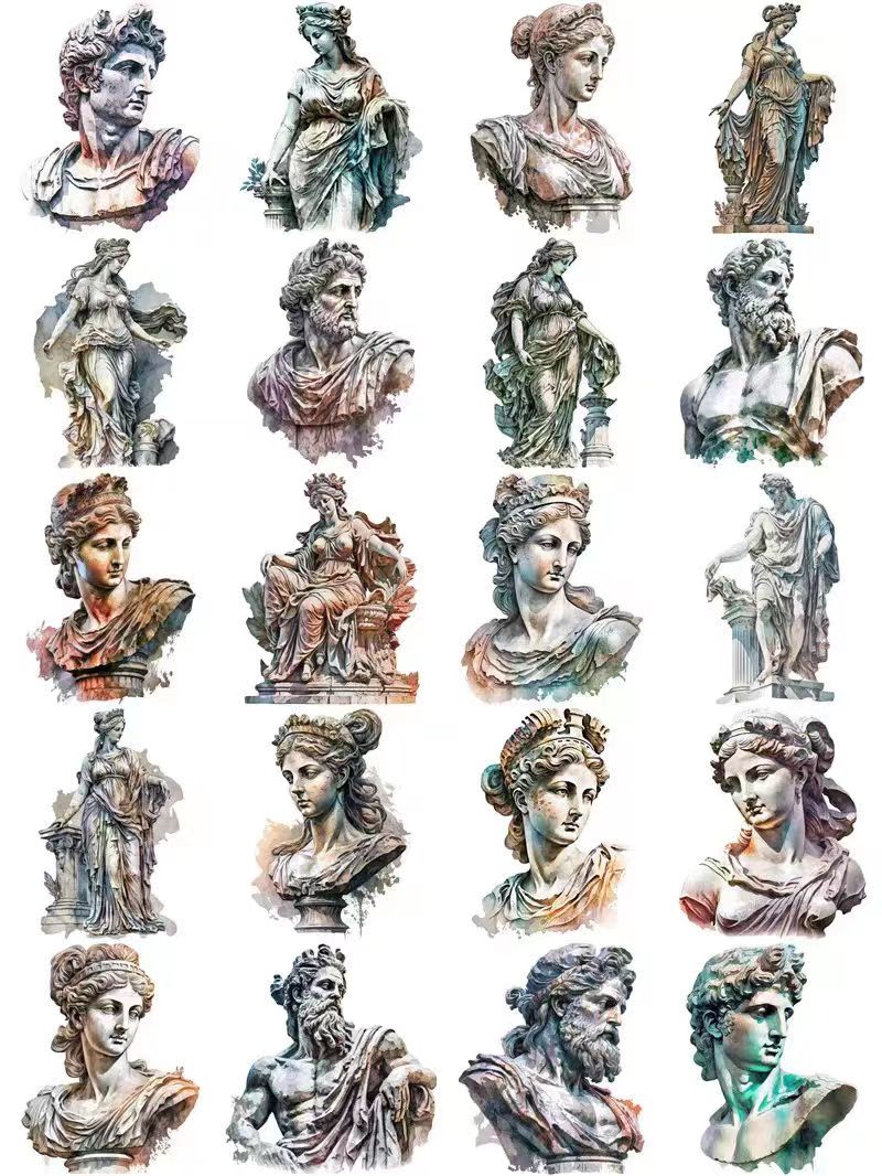 Retro Statue Journal Sticker Pack