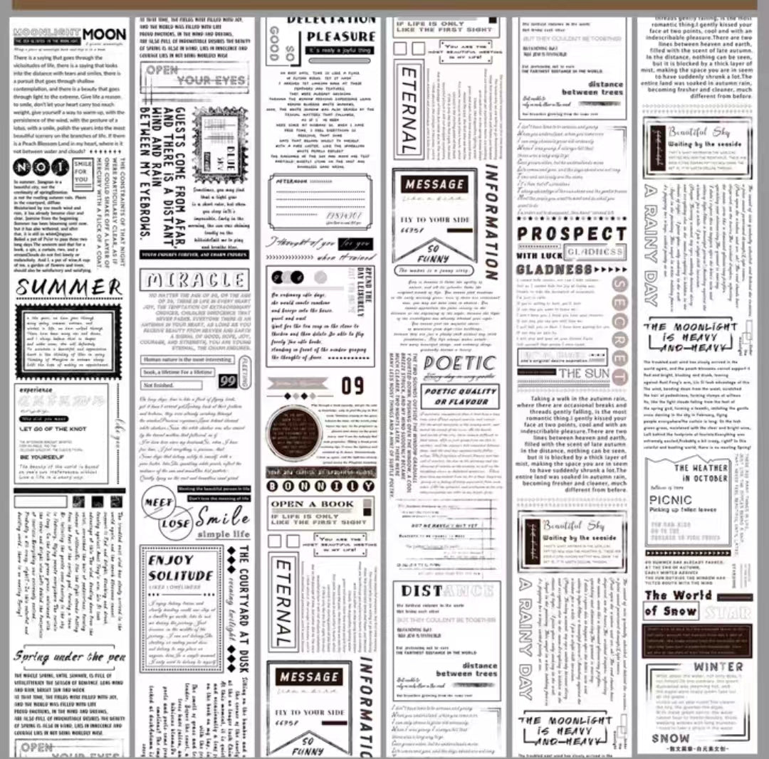 English alphabet ledger tape  (6meters/roll)