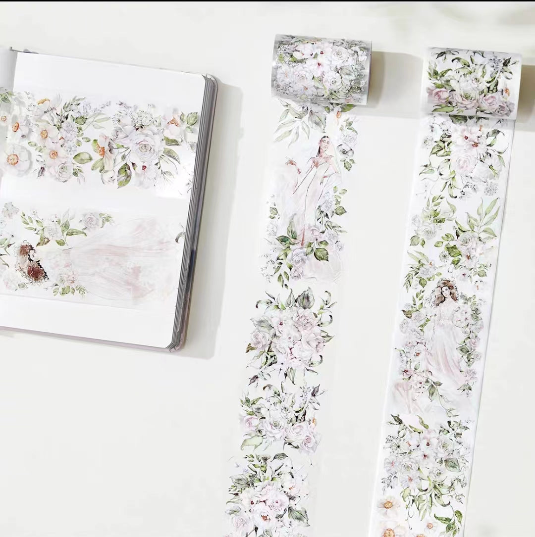 Journal Tape (flowers and girl) 5 meters/roll