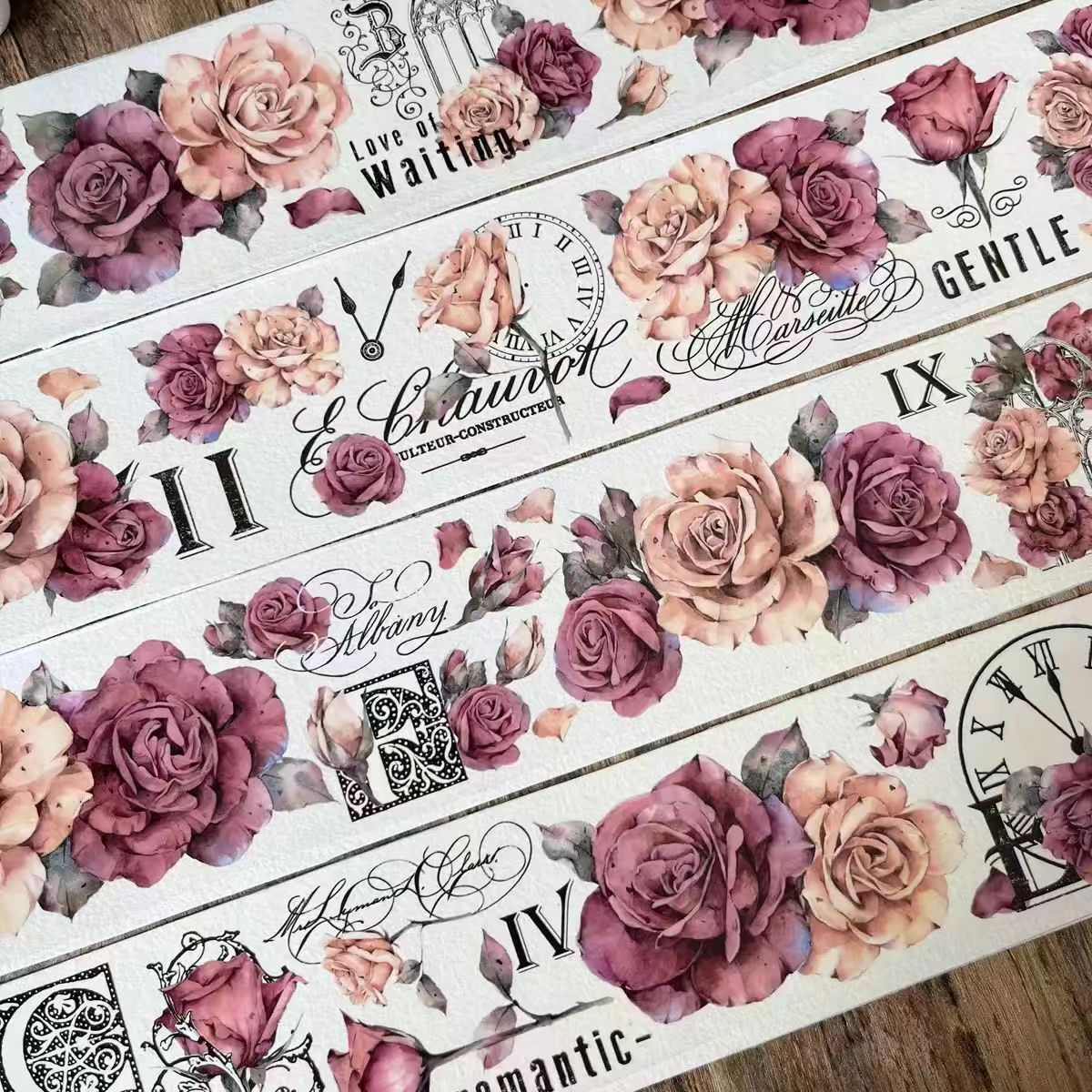 Vintage rose Journal Tape (6 meters/roll)