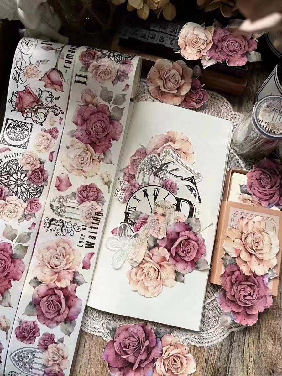 Vintage rose Journal Tape (6 meters/roll)