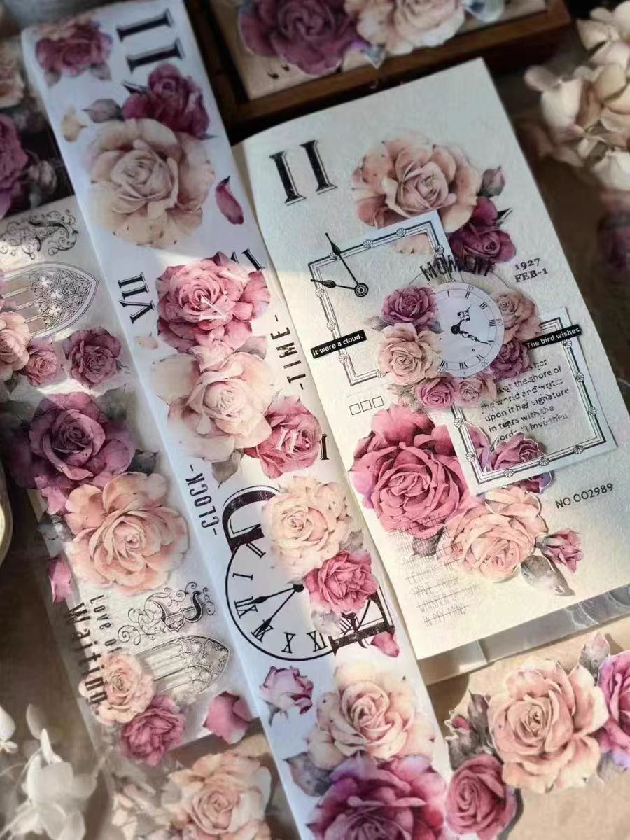 Vintage rose Journal Tape (6 meters/roll)