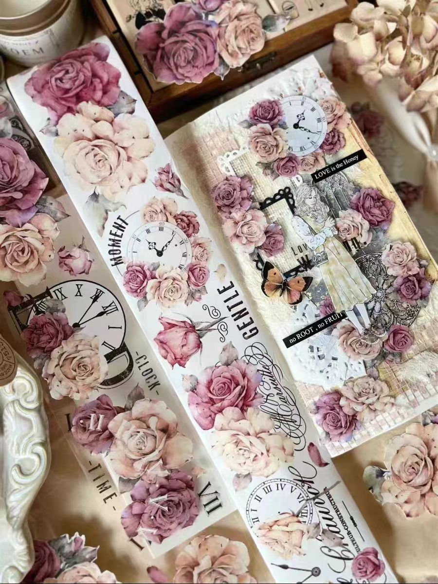 Vintage rose Journal Tape (6 meters/roll)