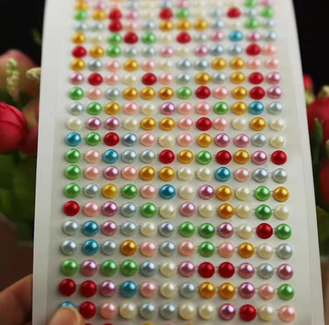 Colored acrylic pearl stickers