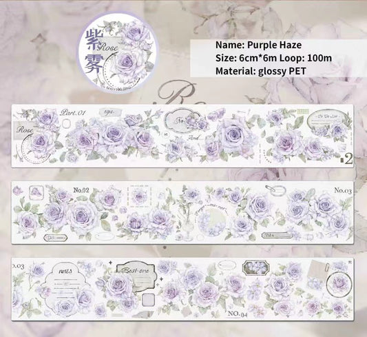 Journal Flower Tape  (purple haze) 6 meters/Roll