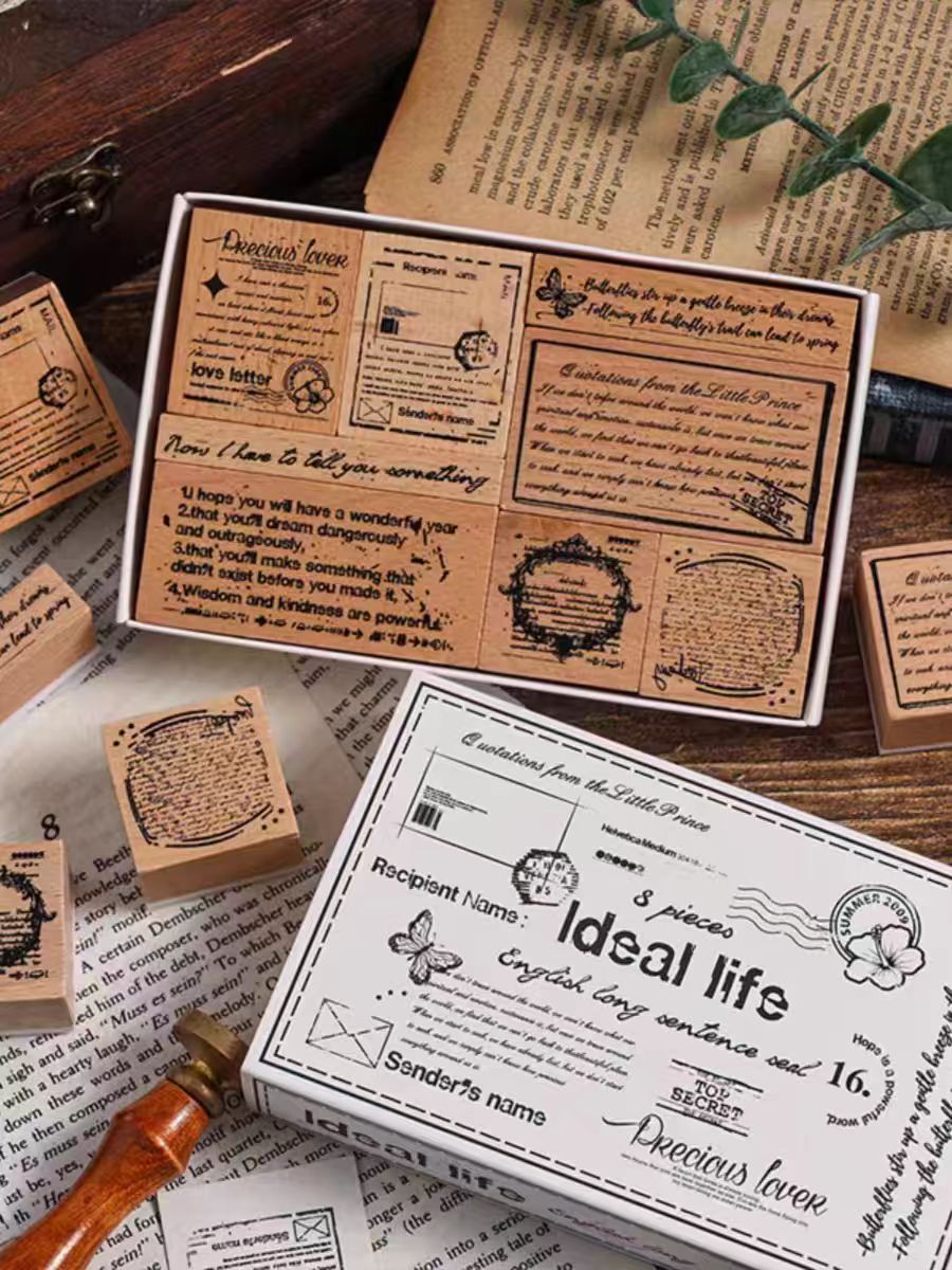 Journal wooden stamp (8 pcs/box)