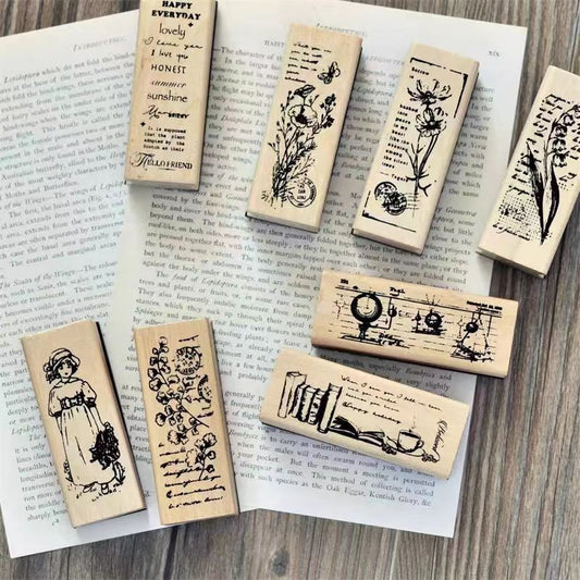 Journal wooden stamp (2.5*6.5cm)