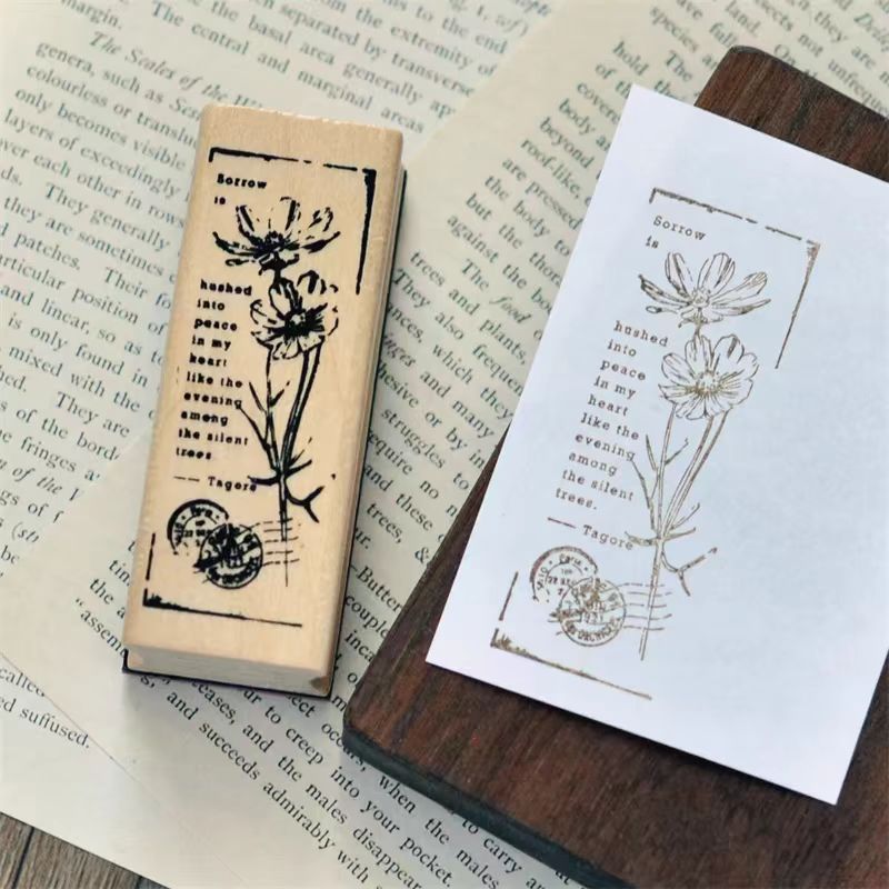 Journal wooden stamp (2.5*6.5cm)