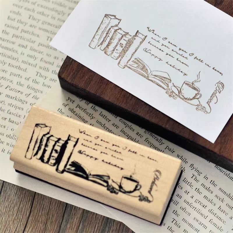 Journal wooden stamp (2.5*6.5cm)