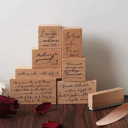 Journal wooden stamp (8 pcs)