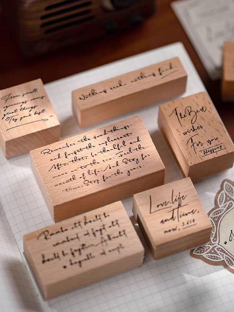 Journal wooden stamp (8 pcs)