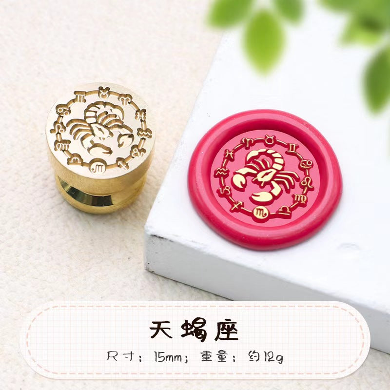 Wax seal Copper head seal (Diameter 15mm) 12 Constellations