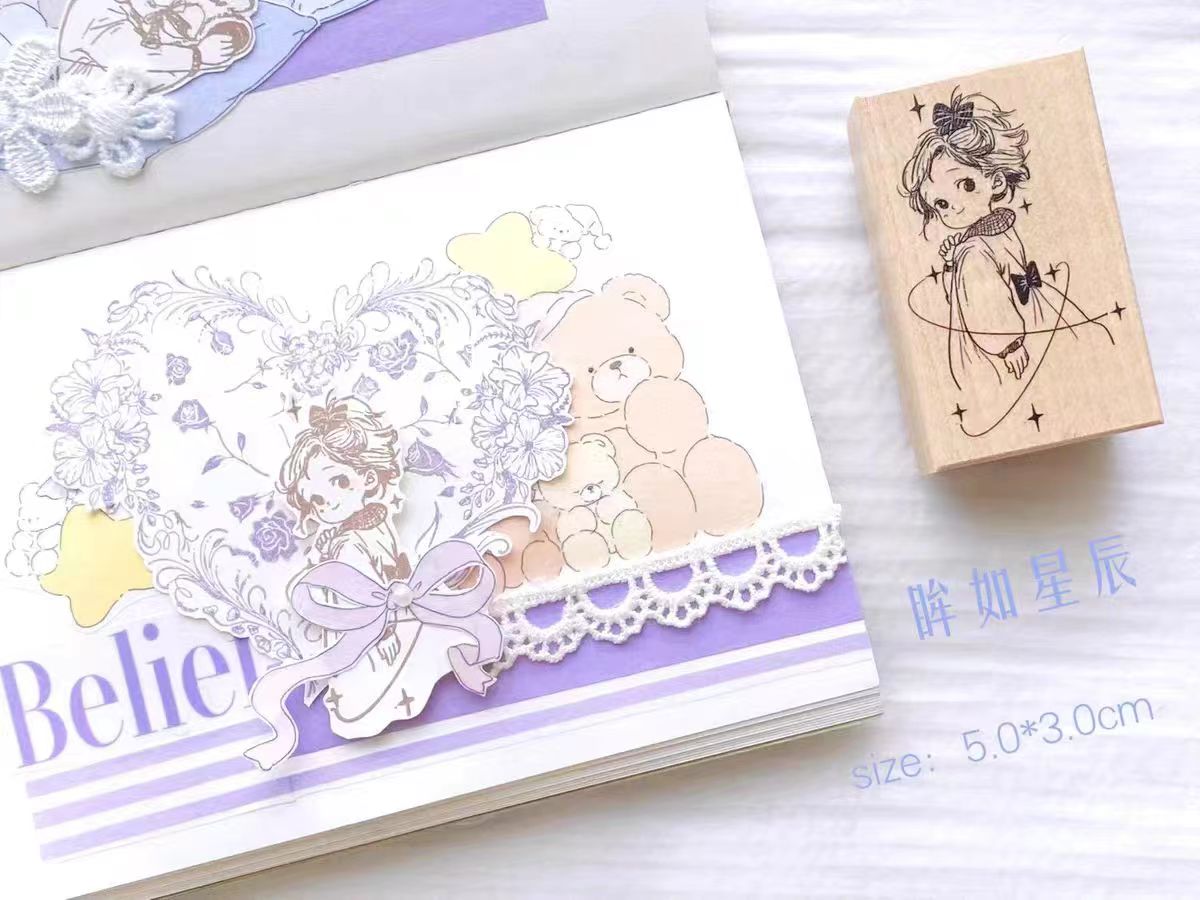 Wooden stamp (lovely girl)