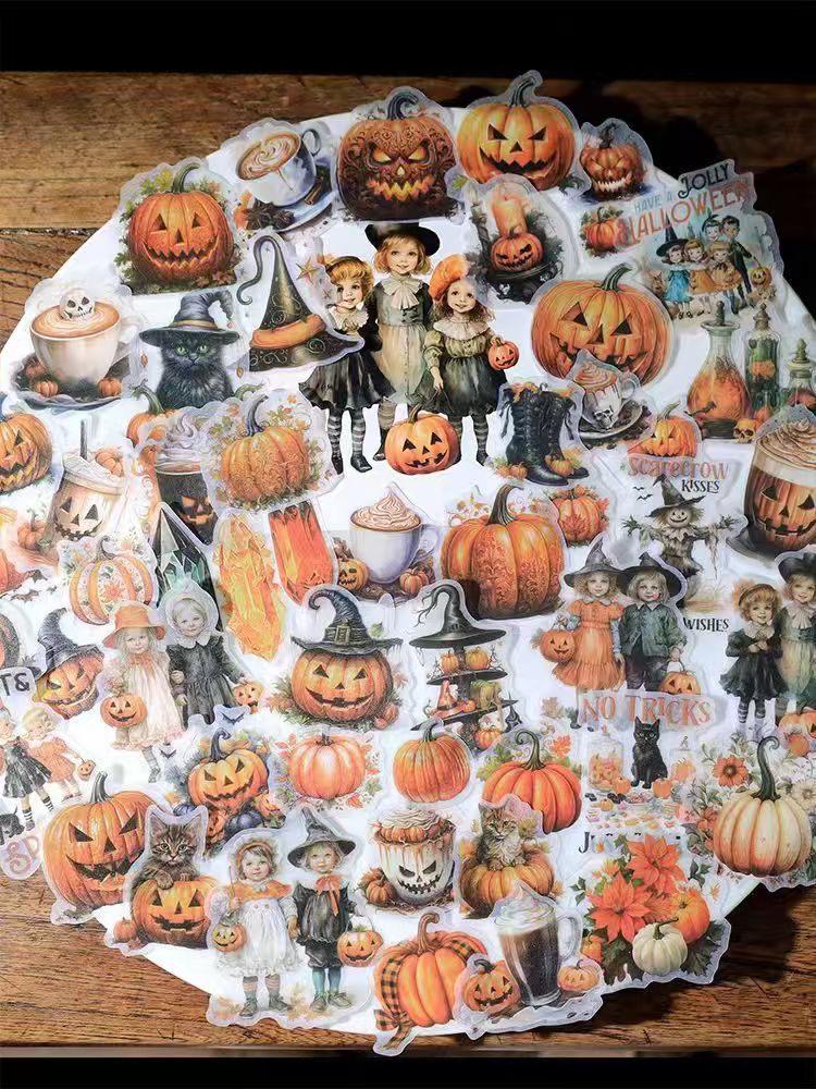 Autumn Halloween stickers (50 pcs)