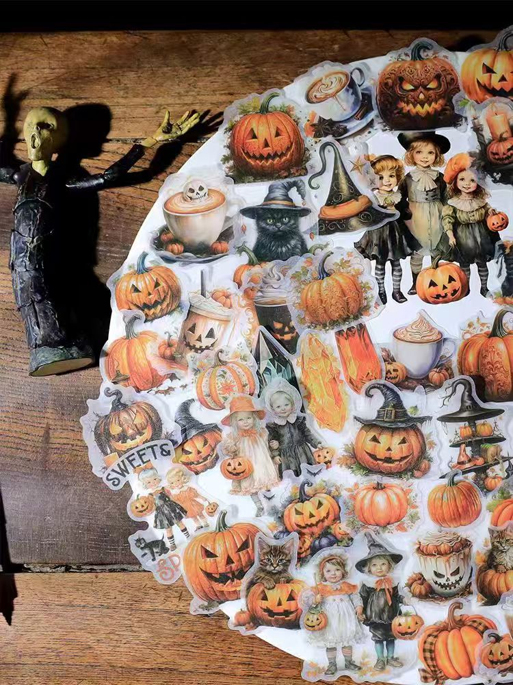 Autumn Halloween stickers (50 pcs)