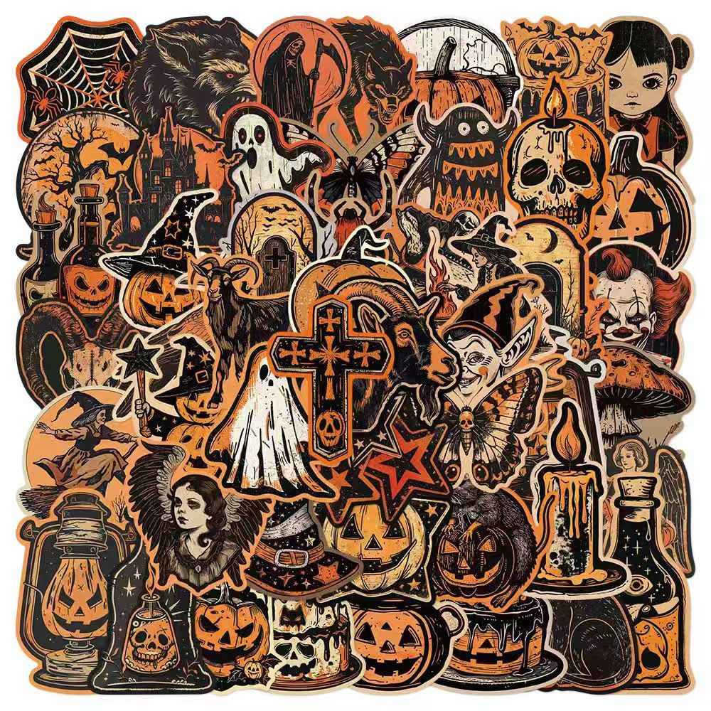 Autumn Halloween stickers (50 pcs)