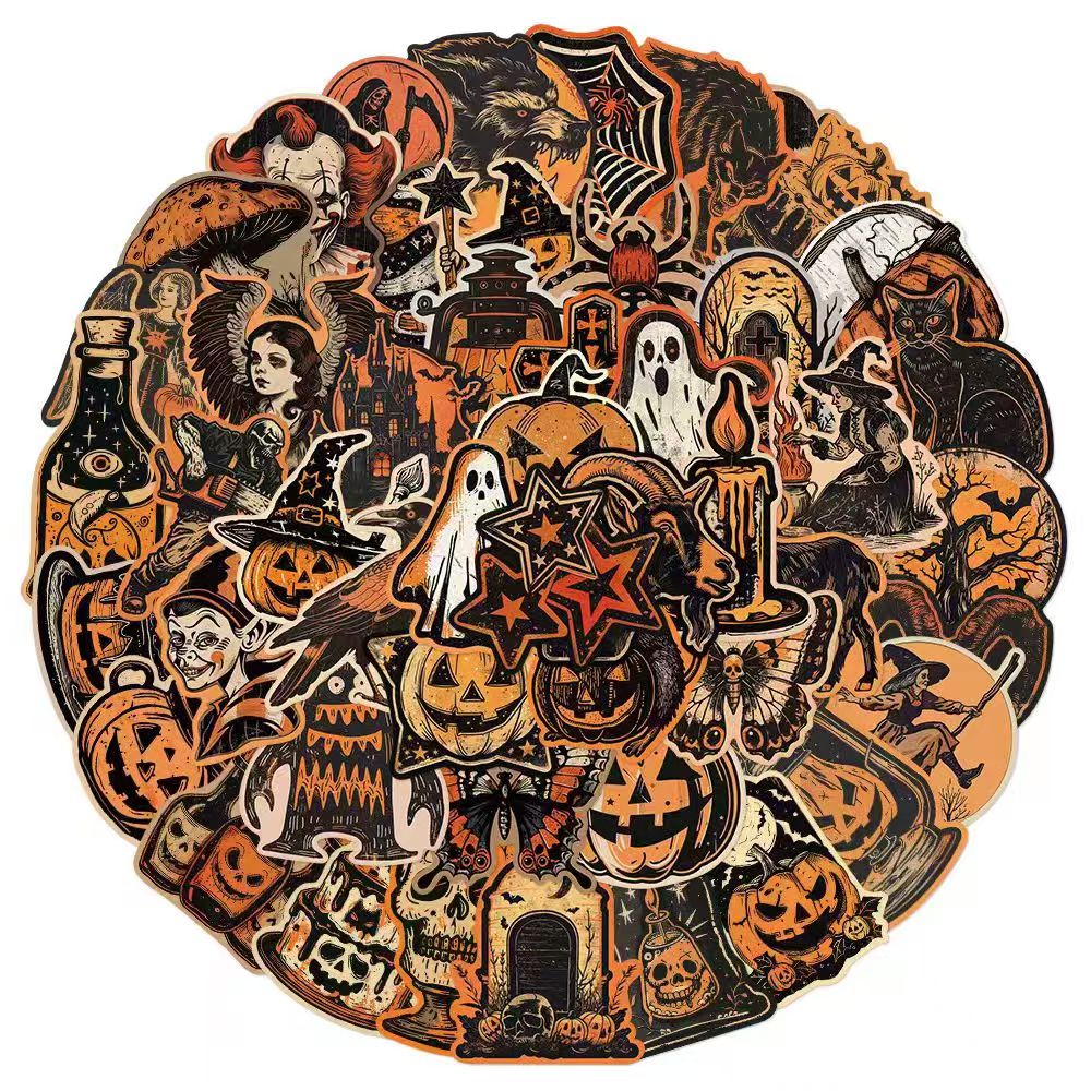 Autumn Halloween stickers (50 pcs)