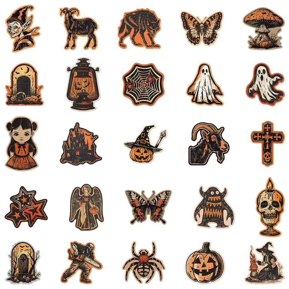 Autumn Halloween stickers (50 pcs)