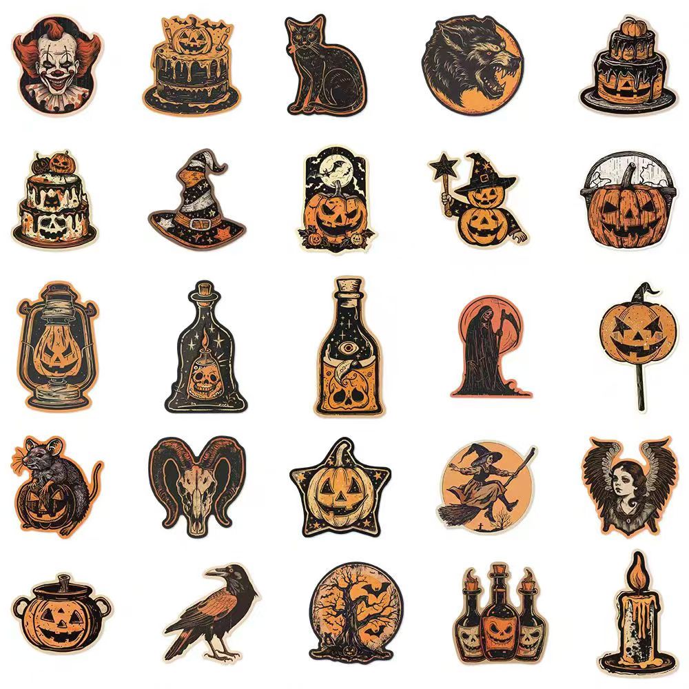 Autumn Halloween stickers (50 pcs)