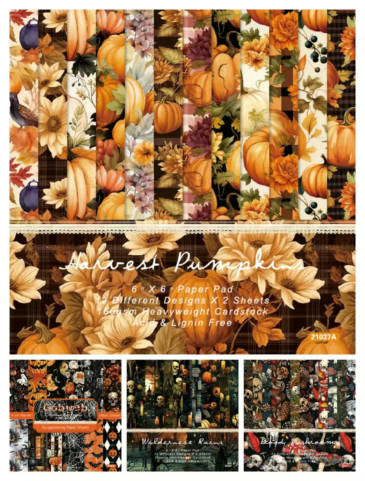 Autumn Halloween Dark Mystique journal supplies (paper packs)