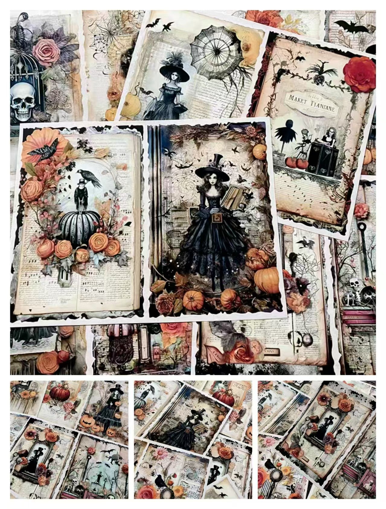 Autumn Halloween Dark Mystique journal supplies (paper packs)