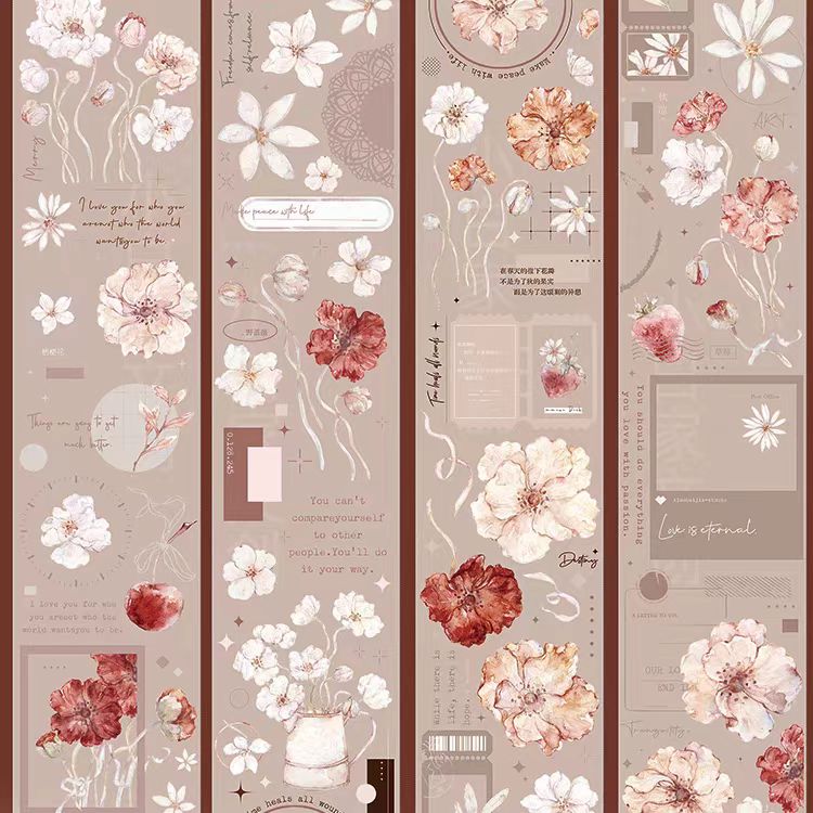 Journal tape (Retro Flowers) 6meters/roll