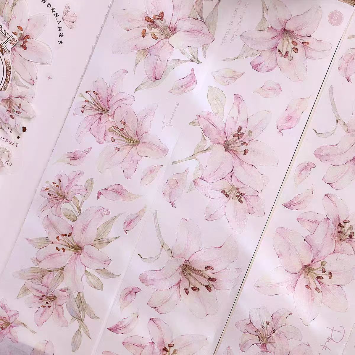 Journal tape (Pink Lily) 6meters/roll