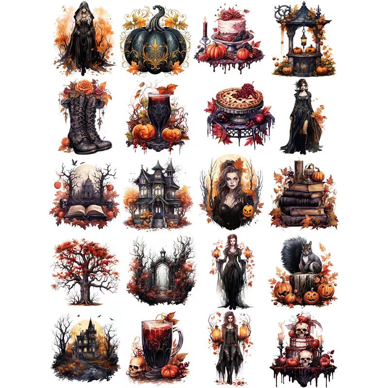 Autumn Halloween Dark Mystique journal supplies （stickers)