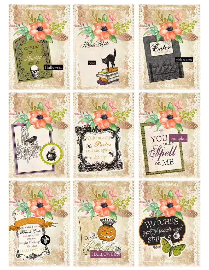 Autumn Halloween Dark Mystique journal supplies （stickers)