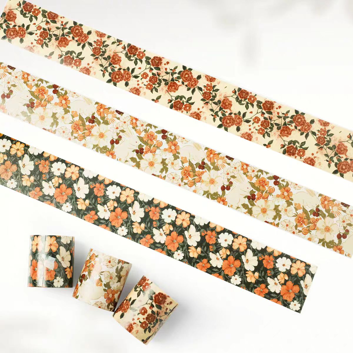 Journal washi tape (Flower) 3rolls/pack (5m/roll)