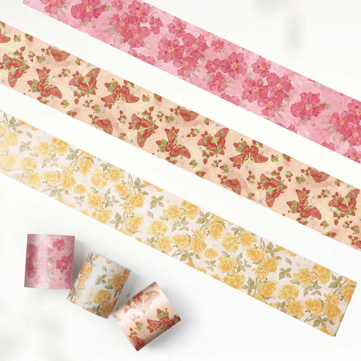 Journal washi tape (Flower) 3rolls/pack (5m/roll)