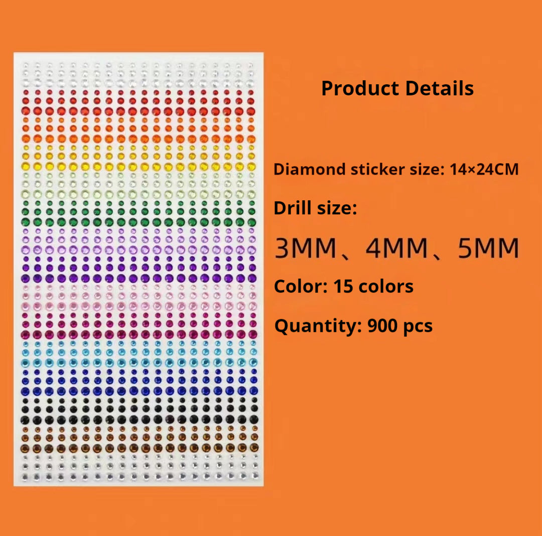 Mixed color diamond stickers