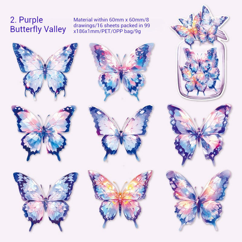 Journal Sticker Pack (PET Colorful butterflies）