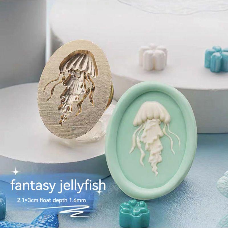 Wax Seal Head Embossed Beach Island Whale Series Frosted Student Journal DIY Decorative Wax Seal stamp