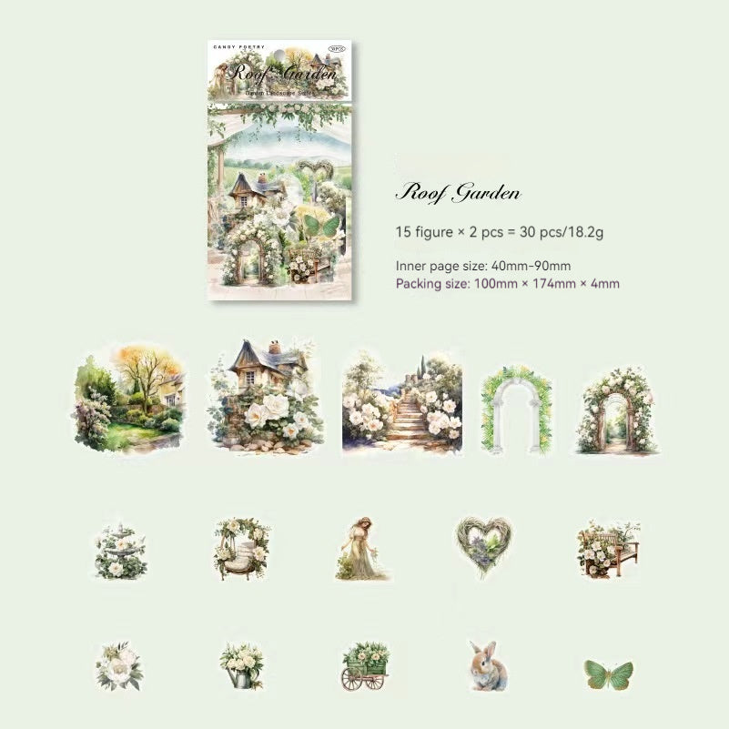 Journal Sticker Packs (garden view）