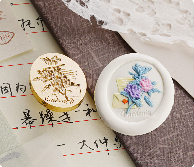 Painted Brass Seal Frosted Artistic Relief Stamps