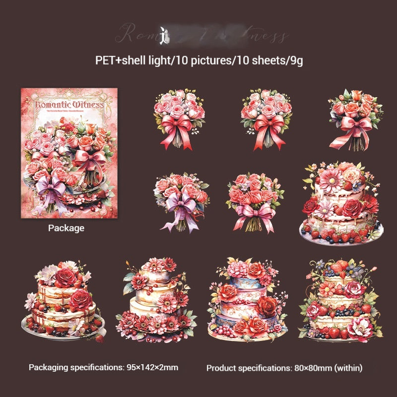 Journal Sticker Pack （Bouquet Cake Theme）