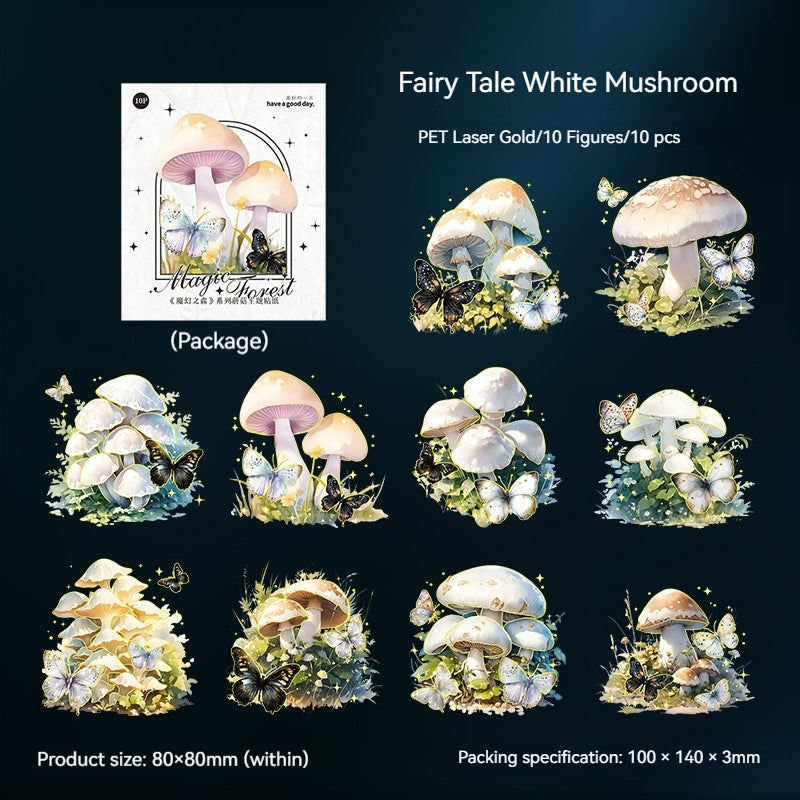 Journal PET stickers (mushroom theme)