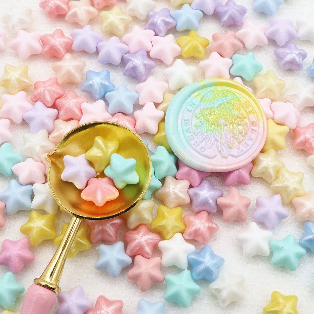 Star Shape Sealing Wax Grain Pearlescent Macarons Mixed Color