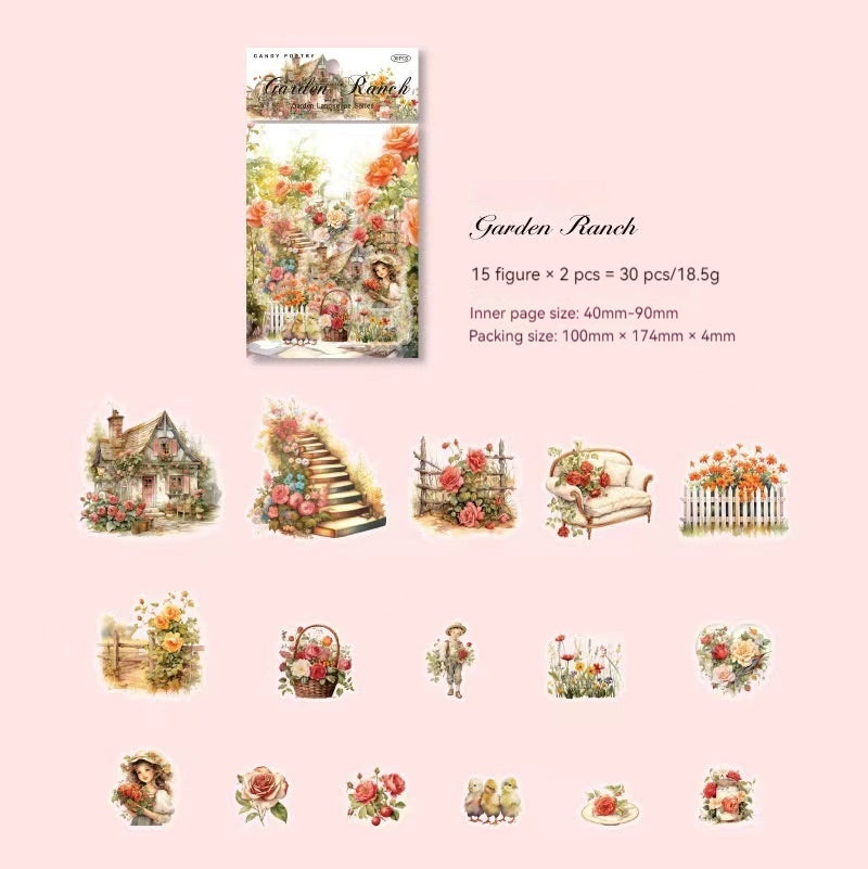 Journal Sticker Packs (garden view）