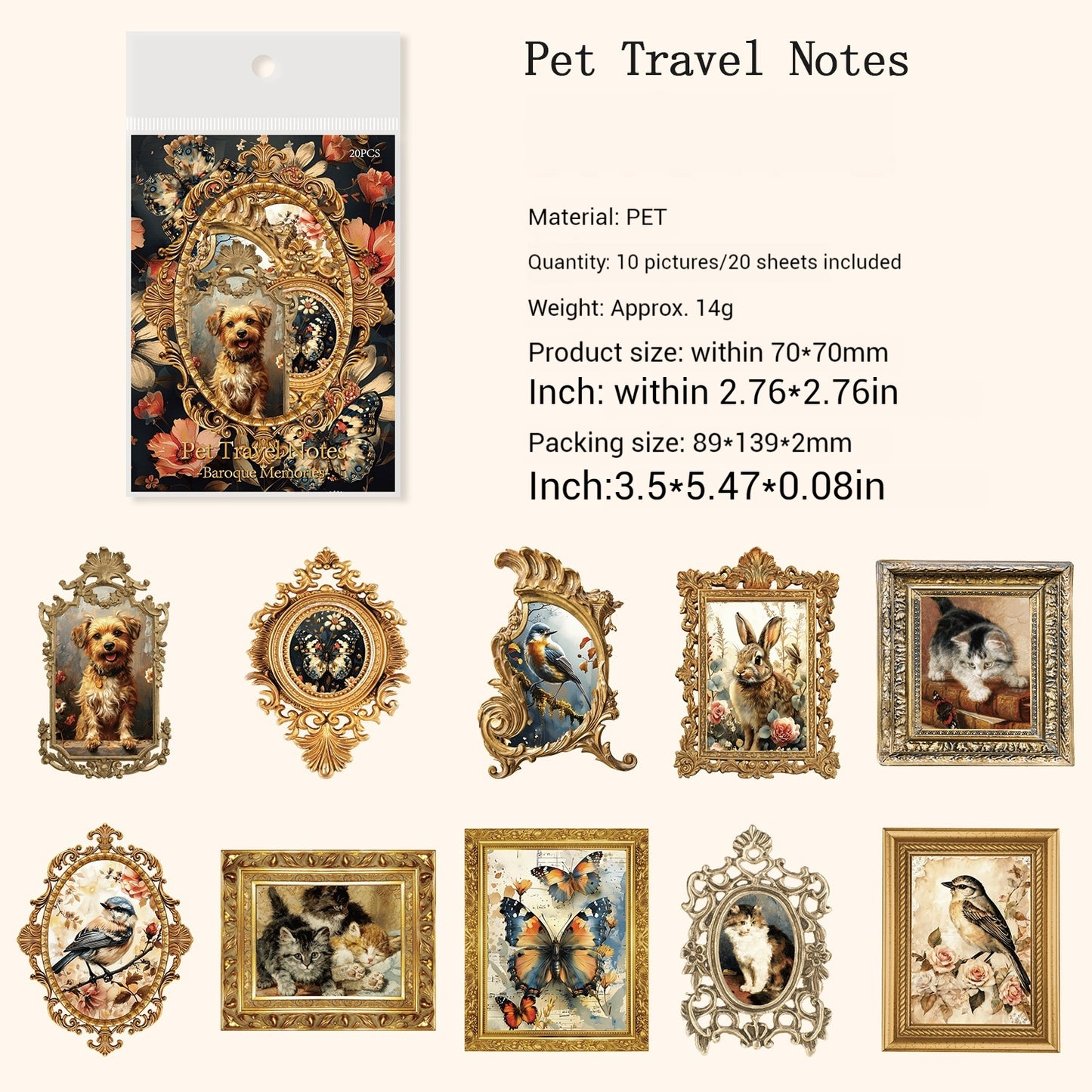 Journal Sticker Pack (PET Memories of the Baroque Series)