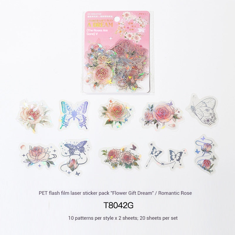 Journal Sticker Pack (PET Laser stickers - Flowers and Butterflies)