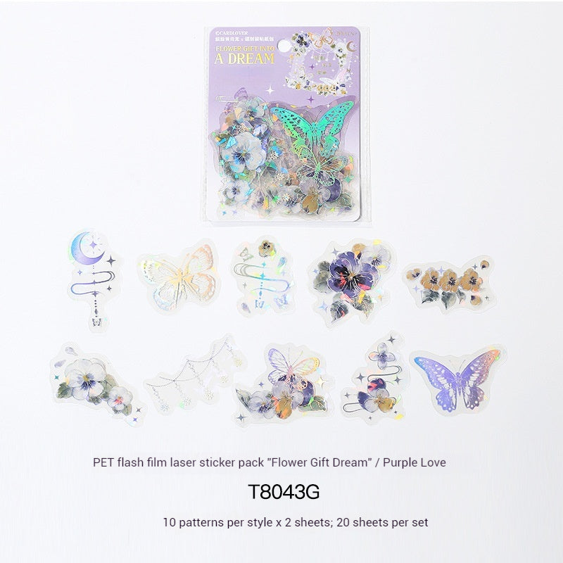 Journal Sticker Pack (PET Laser stickers - Flowers and Butterflies)